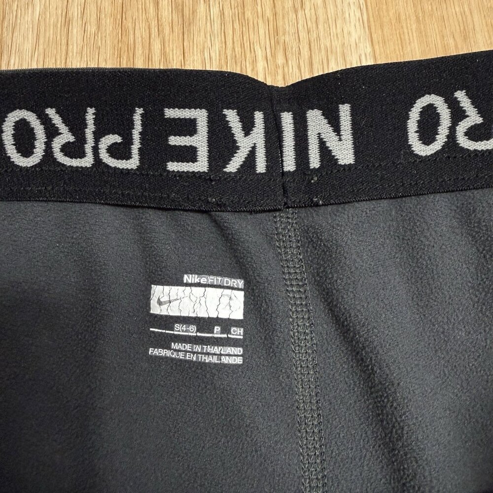NIKE PRO LEGGINGS FLEECE LINED GRAY SIZE S FIT DRY ELASTIC WAIST WARM ATHLETIC - Picture 7 of 14